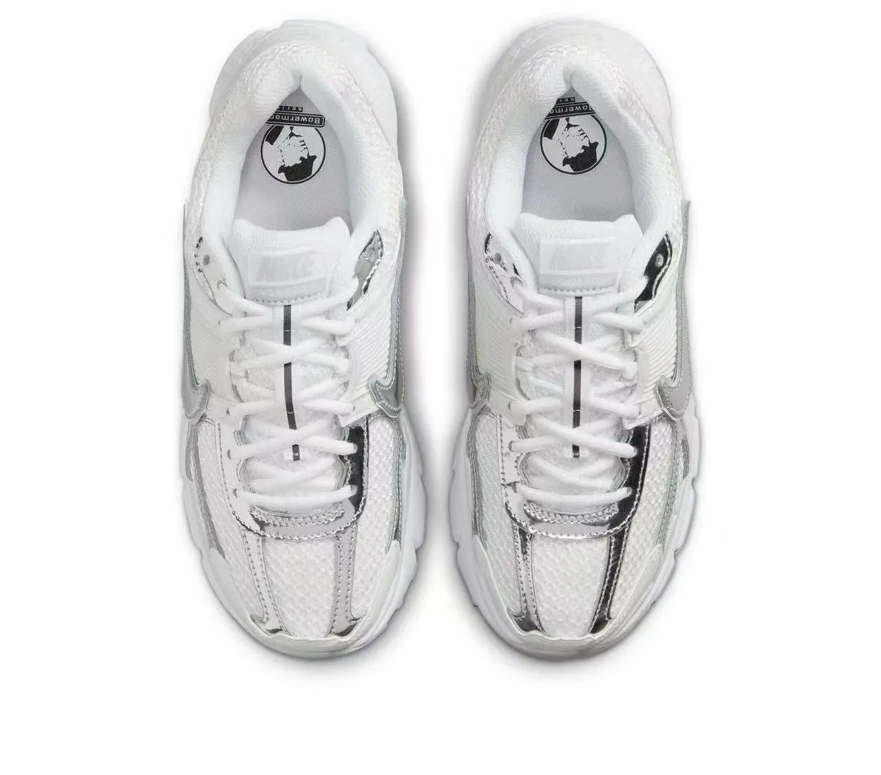 Nike White Silver Mesh Upper Metallic Overlays Lifestyle Sneakers 5