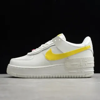 Nike White Yellow Low-Top Platform Sole Lifestyle Sneakers