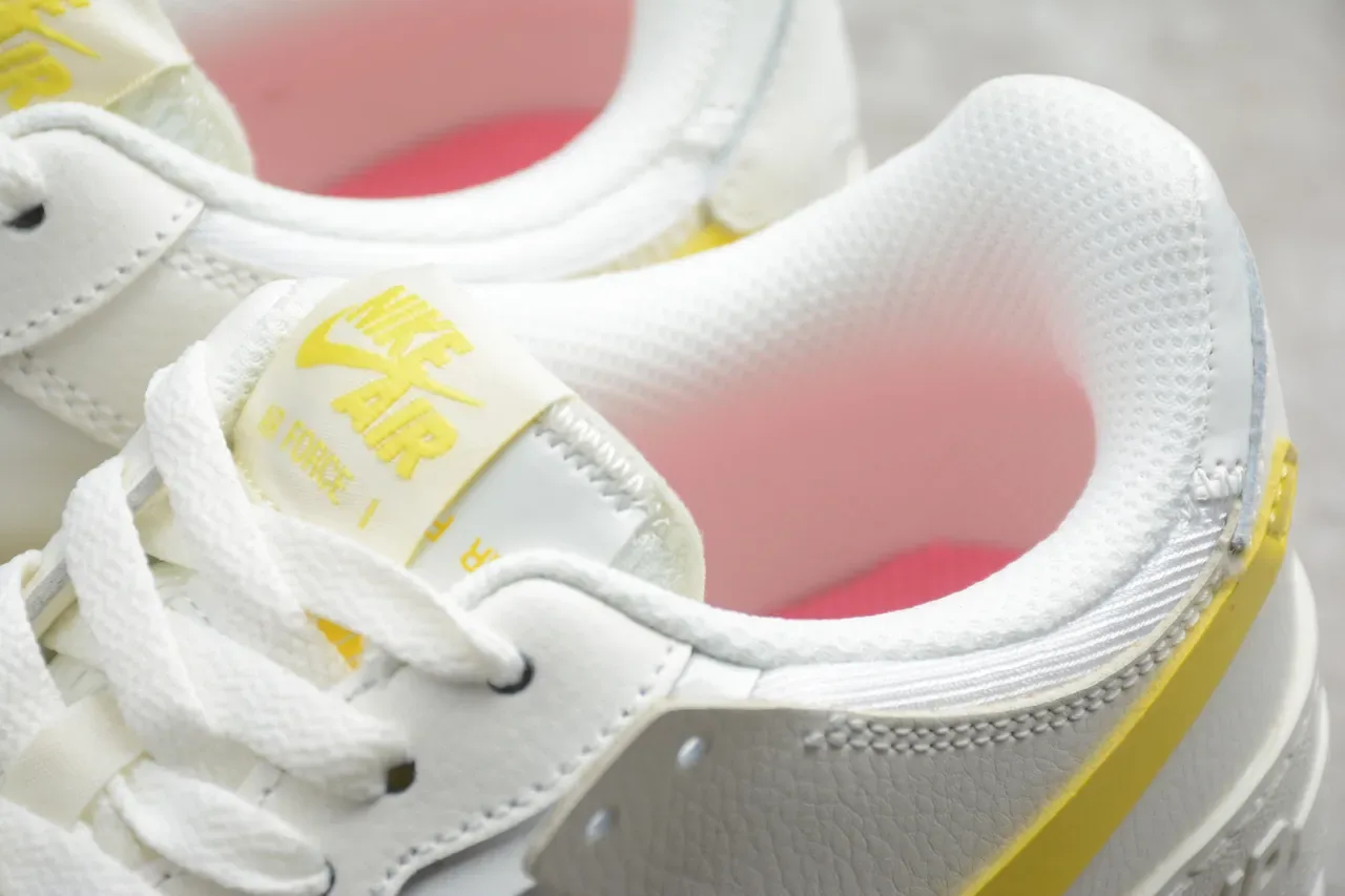 Nike White Yellow Low-Top Platform Sole Lifestyle Sneakers 8
