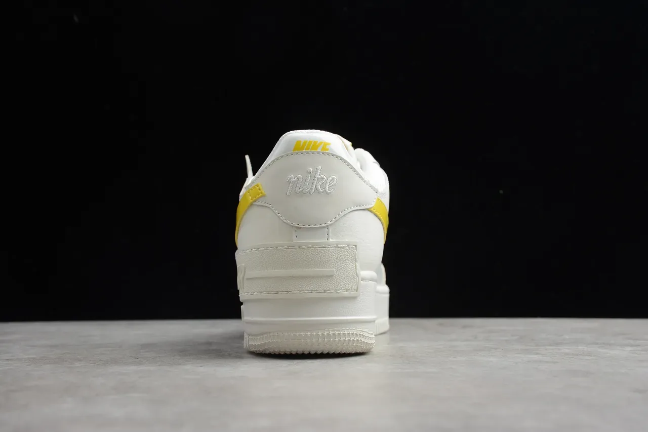 Nike White Yellow Low-Top Platform Sole Lifestyle Sneakers 12