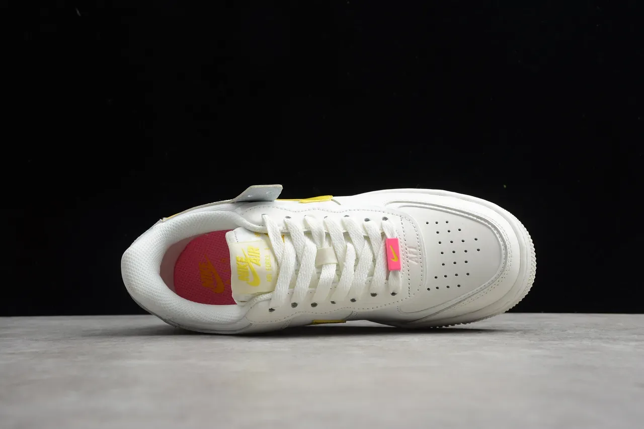 Nike White Yellow Low-Top Platform Sole Lifestyle Sneakers 14