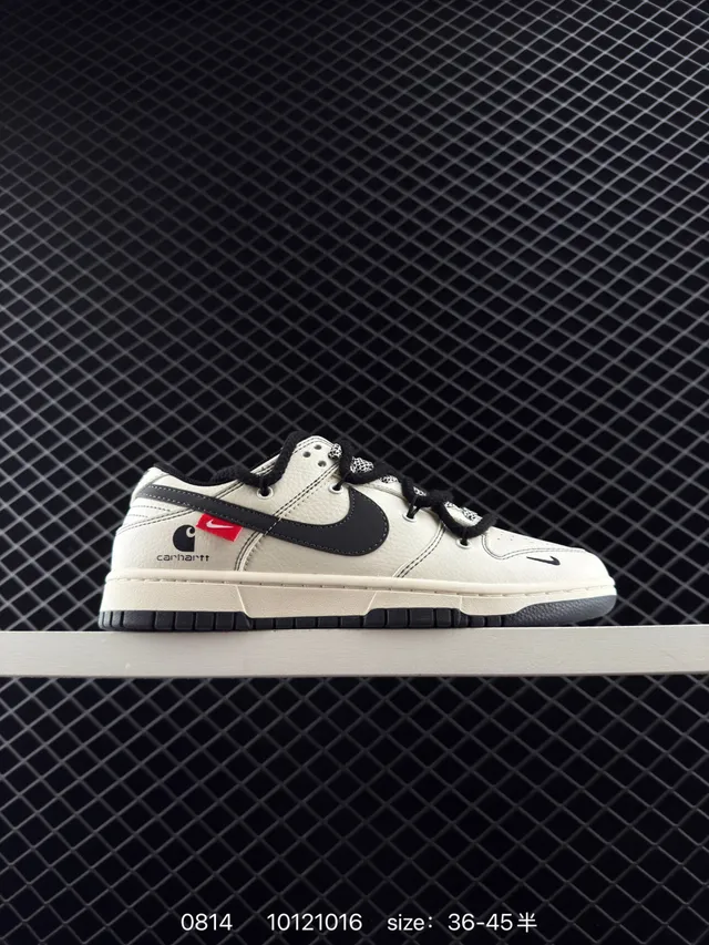 Nike x Carhartt WIP Dunk Low Off-White Black Red Chaussures de Skateboard 5