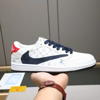 Nike x Louis Vuitton Air Jordan 1 Low Monogram White Navy Lifestyle Sneakers
