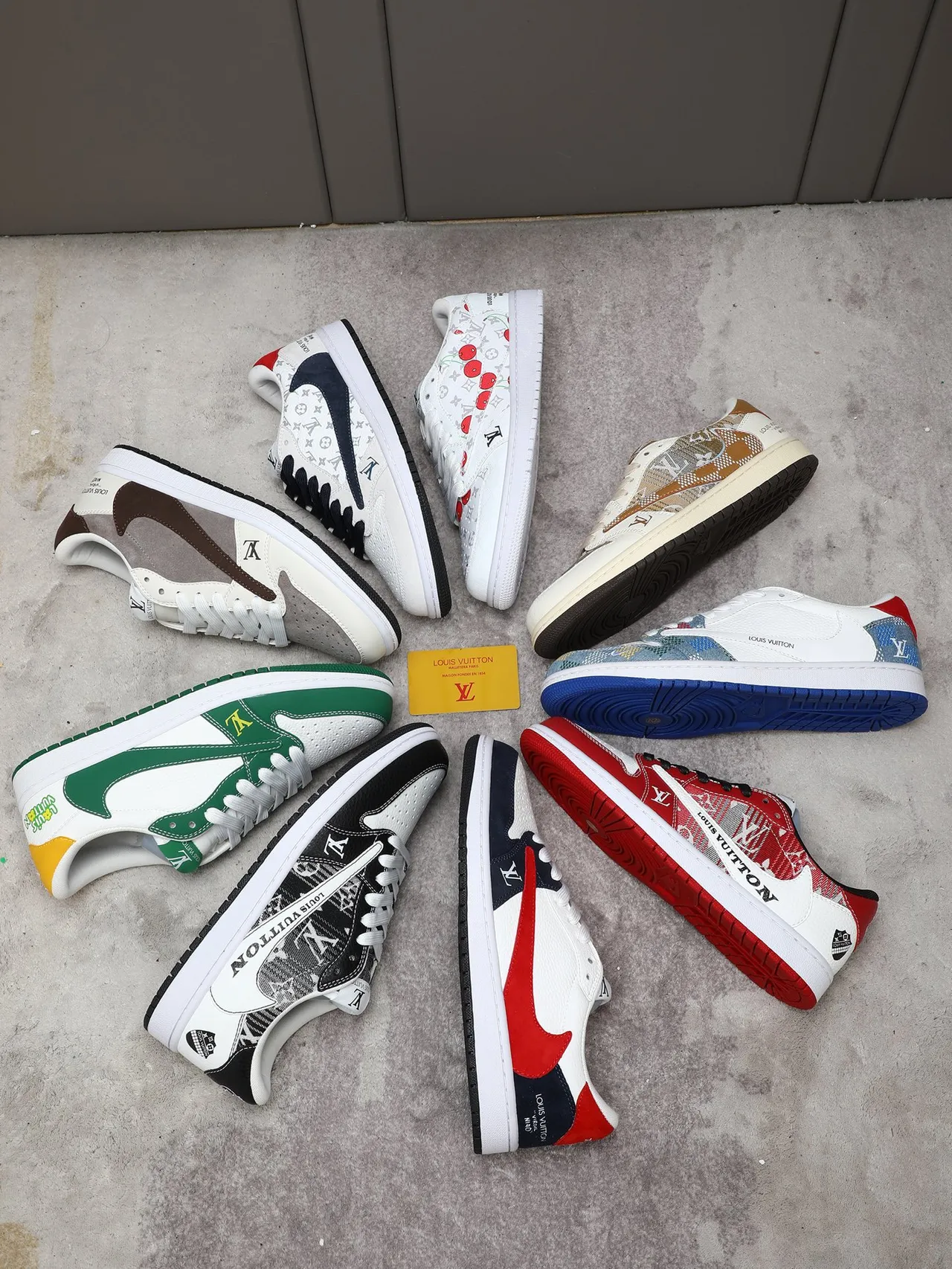 Nike x Louis Vuitton Air Jordan 1 Low Monogram White Navy Lifestyle Sneakers 2