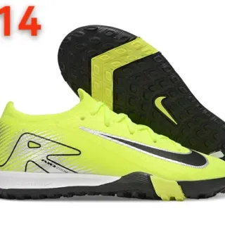 Nike पीला काला लो-कट फ्लाईकिन्ट अपर टर्फ फुटबॉल जूते