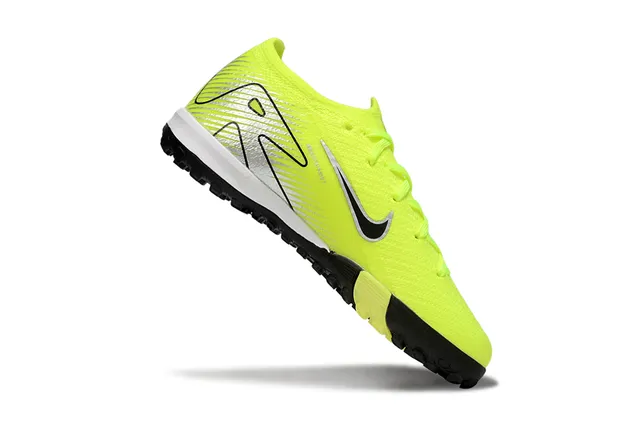 Nike Amarelo Preto Low-Cut Flyknit Upper Turf Sapatos de Futebol 3