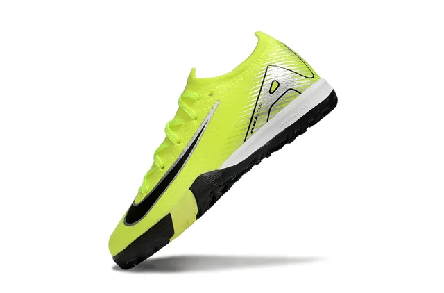Nike Amarelo Preto Low-Cut Flyknit Upper Turf Sapatos de Futebol 5