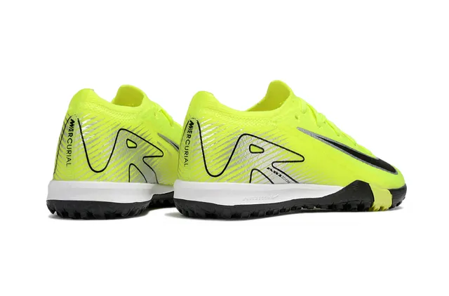 Nike Amarelo Preto Low-Cut Flyknit Upper Turf Sapatos de Futebol 6