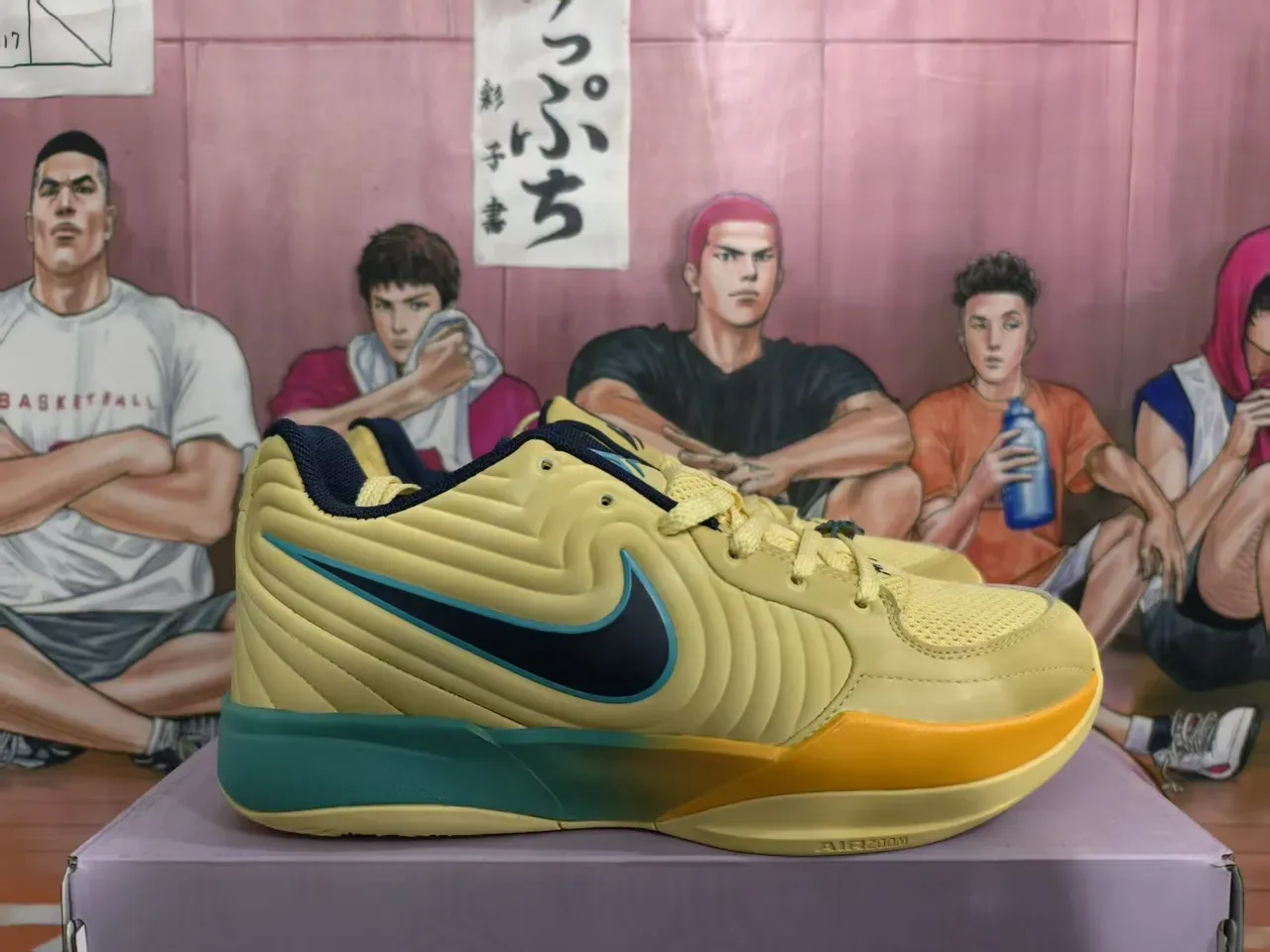 Nike Yellow Navy Low-Top Mesh-and-Synthetic Upper Lifestyle Sneakers 4