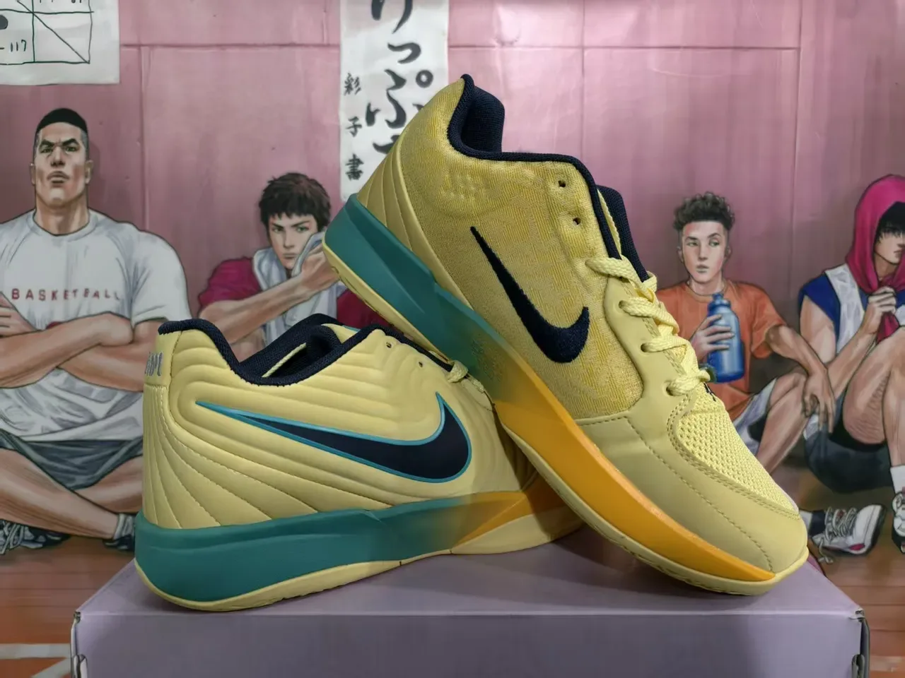 Nike Yellow Navy Low-Top Mesh-and-Synthetic Upper Lifestyle Sneakers 5