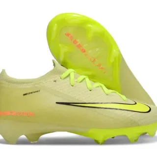 Nike Yellow Orange Gripknit Upper Air Zoom Cushioning Firm-Ground Soccer Shoes