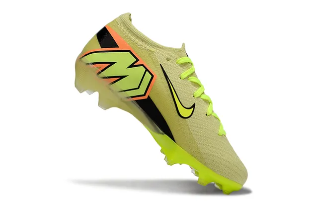 Nike Yellow Orange Gripknit Upper Air Zoom Cushioning Firm-Ground Soccer Shoes 2