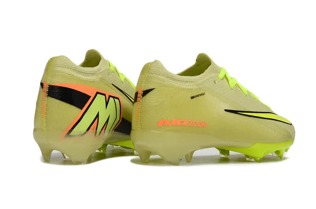 Nike Yellow Orange Gripknit Upper Air Zoom Cushioning Firm-Ground Soccer Shoes 4