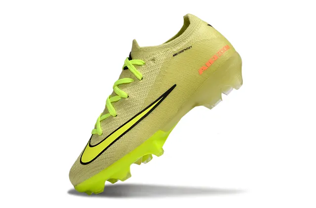 Nike Yellow Orange Gripknit Upper Air Zoom Cushioning Firm-Ground Soccer Shoes 7