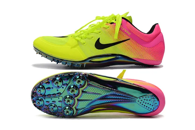 Nike أصفر وردي منخفض المستوى سبيكة سباق Flywire الجزء العلوي أحذية الجري 10