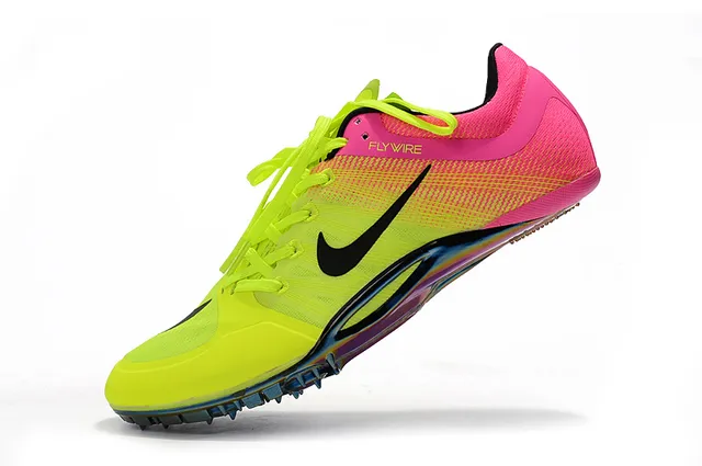 Nike أصفر وردي منخفض المستوى سبيكة سباق Flywire الجزء العلوي أحذية الجري 12