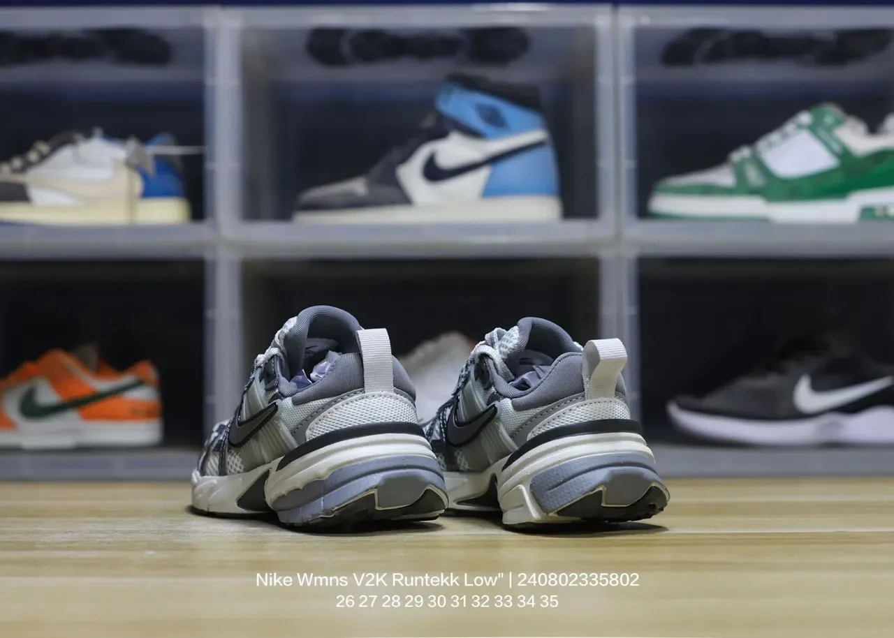 Nike Zoom 2K Gray Black Layered Synthetic Cage Open Mesh Upper Lifestyle Sneakers 23