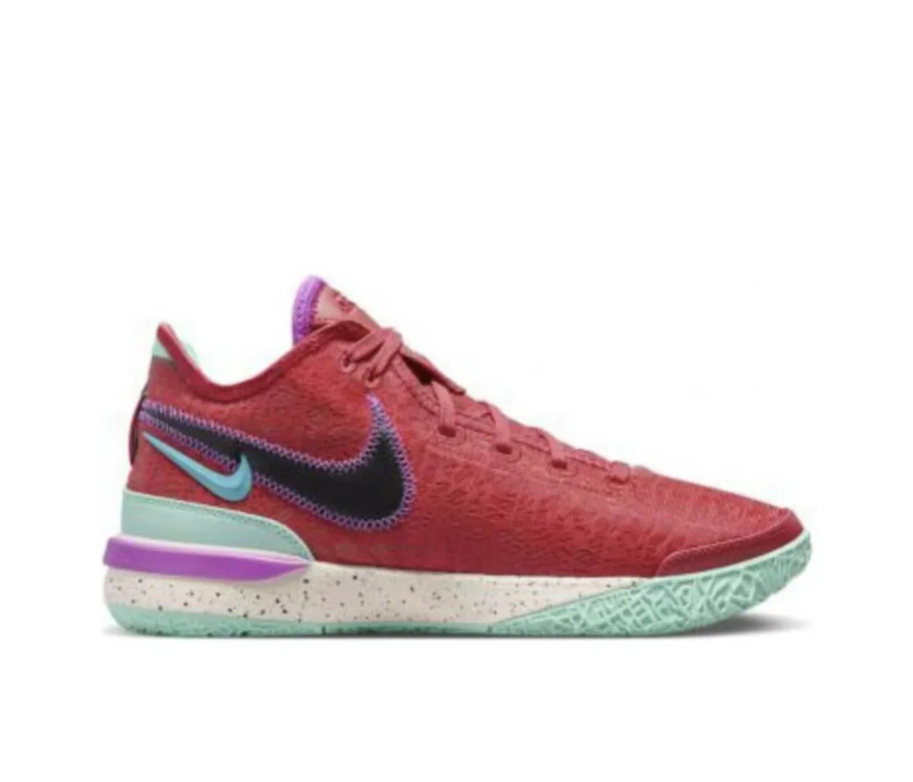 Nike Zoom GT Cut Red Purple Textured Knit Basketball Shoes 2
