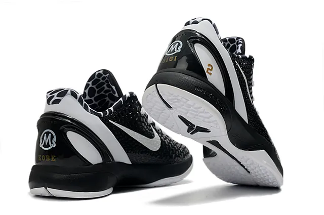 Nike Zoom Kobe II Chaussures de Basketball Noir Blanc Doré 2