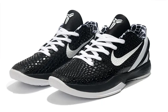 Nike Zoom Kobe II Chaussures de Basketball Noir Blanc Doré 3