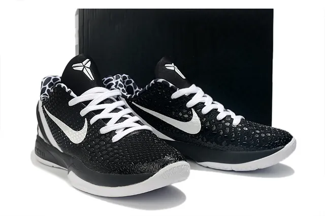 Nike Zoom Kobe II Chaussures de Basketball Noir Blanc Doré 5