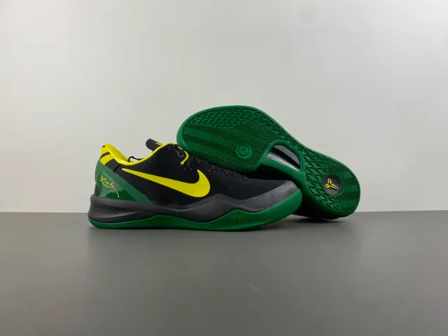 Nike Zoom Kobe VIII Black Yellow Green Basketball Shoes 13