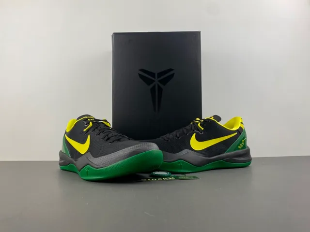 Nike Zoom Kobe VIII Black Yellow Green Basketball Shoes 14