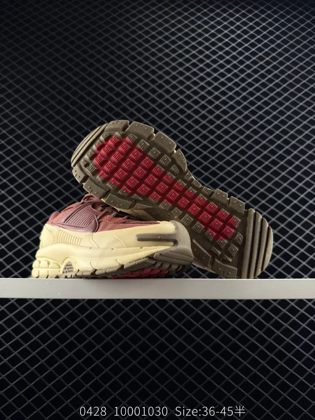Nike Zoom Vomero Roam Burgundy and Beige Chunky Sneakers 2