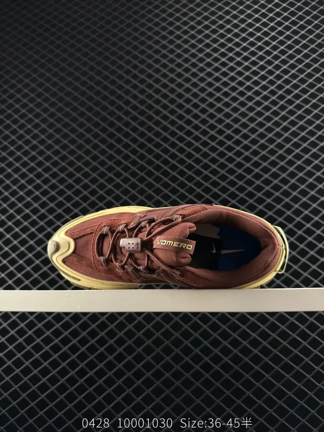 Nike Zoom Vomero Roam Burgundy and Beige Chunky Sneakers 4