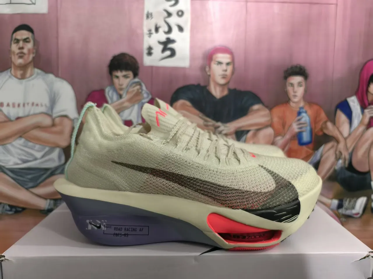 Nike ZoomX Beige Violet Haut en tricot ingénierie Plaque pleine longueur en fibre de carbone Chaussures de course 2