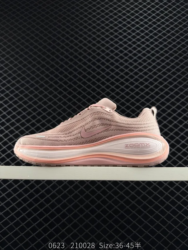 Nike ZoomX Rose Beige Semelle épaisse ondulée Swoosh inversé Chaussures de course 5