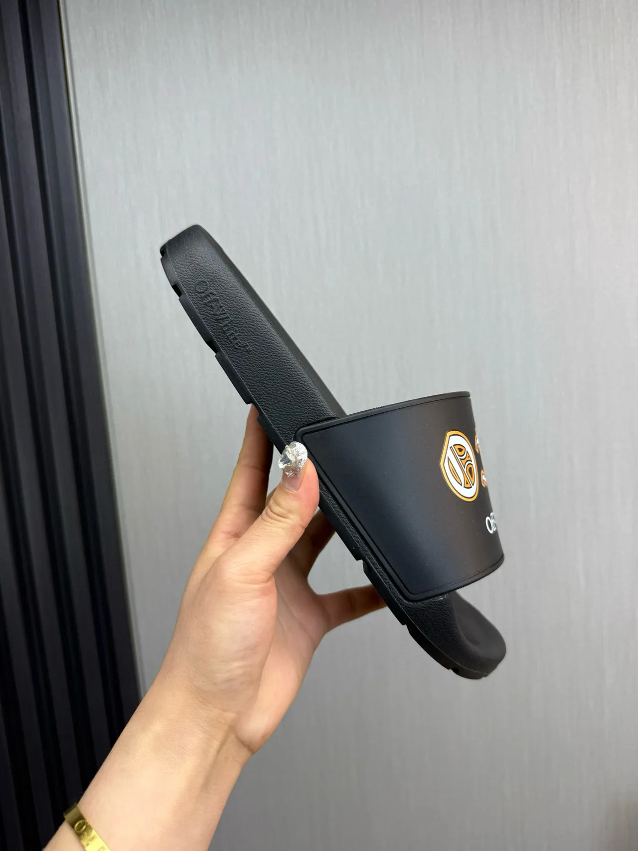 Off-White Anchor Logo Slides Noires 7