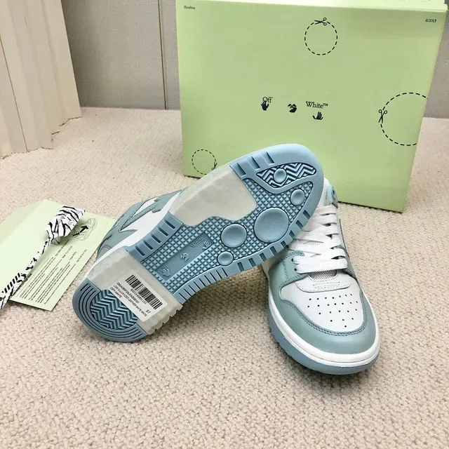 Off-White Arrow Blue Low-Top Layered Panel Construction Lifestyle Sneakers 2