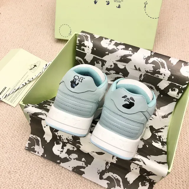 Off-White Arrow Blue Low-Top Layered Panel Construction Lifestyle Sneakers 3