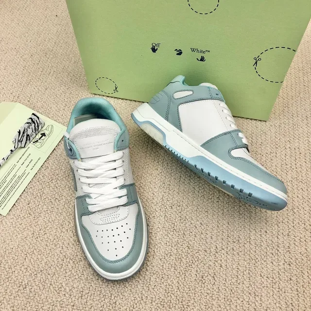 Off-White Arrow Blue Low-Top Layered Panel Construction Lifestyle Sneakers 4