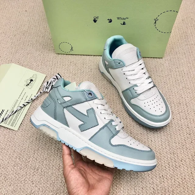 Off-White Arrow Blue Low-Top Layered Panel Construction Lifestyle Sneakers 7