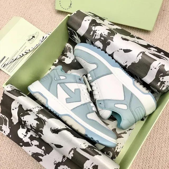 Off-White Arrow Blue Low-Top Layered Panel Construction Lifestyle Sneakers 9