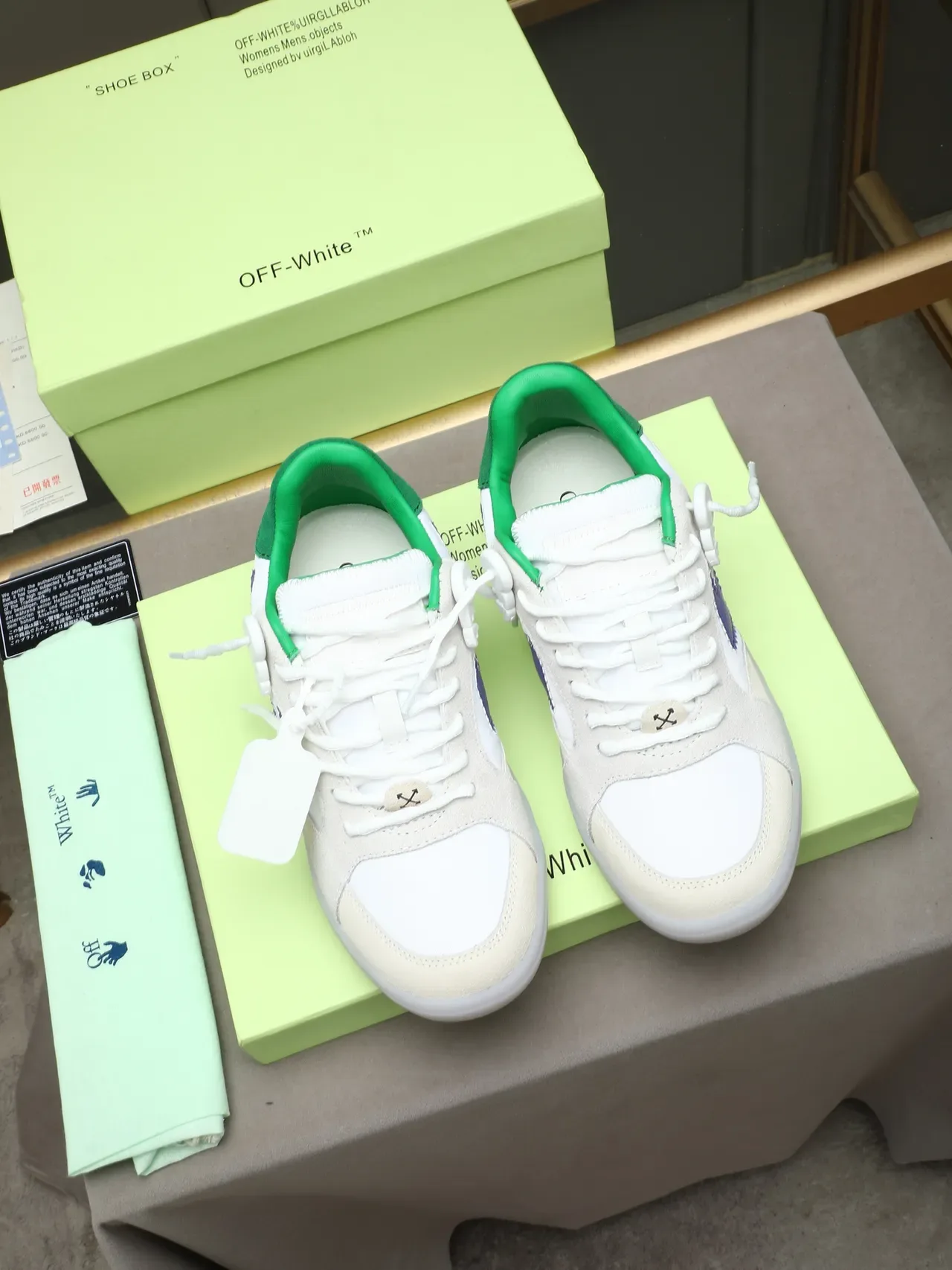 Off-White Arrow Motif White Green Purple Lifestyle Sneakers 3