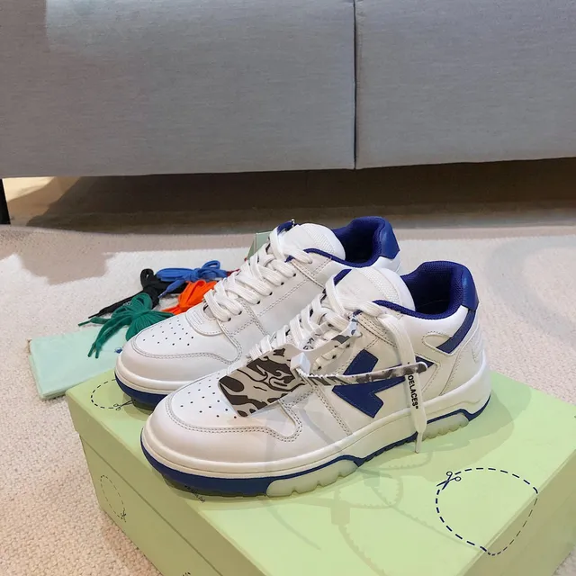 Off-White Arrow Sneaker Branco e Azul Real Tênis Lifestyle 3