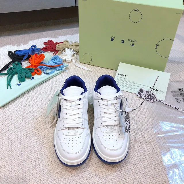 Off-White Arrow Sneaker Branco e Azul Real Tênis Lifestyle 5