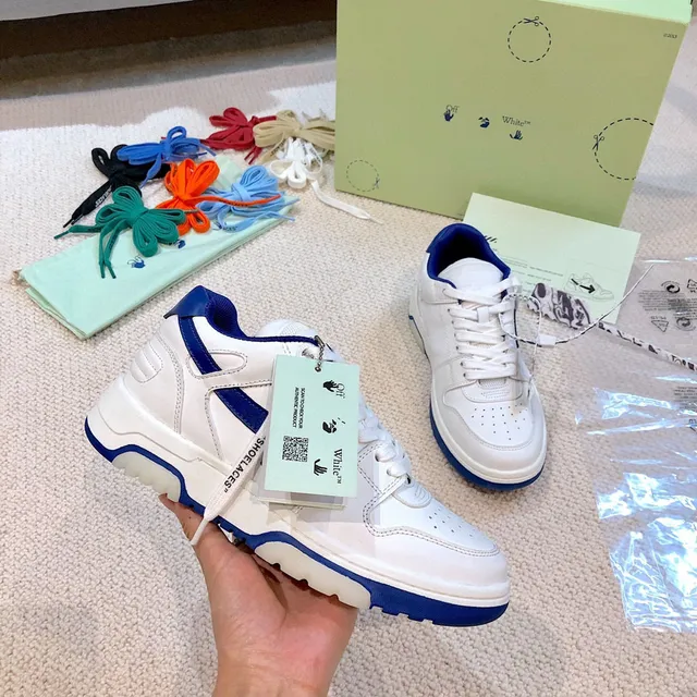 Off-White Arrow Sneaker Branco e Azul Real Tênis Lifestyle 7