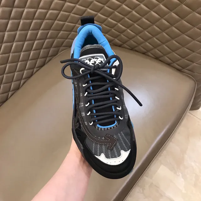 Off-White Black Blue Industrial Runner Layered Mesh-Synthetic Upper Chunky Sneakers 4