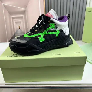 Off-White Black Green Sole Industrial Arrow Motif Chunky Sneakers