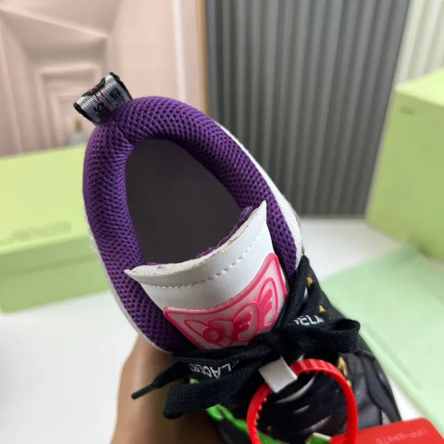 Off-White Noir Vert Semelle Industrielle Flèche Motif Sneakers Chunky 3