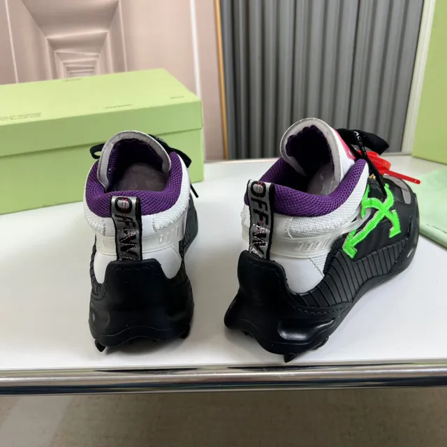 Off-White Noir Vert Semelle Industrielle Flèche Motif Sneakers Chunky 6