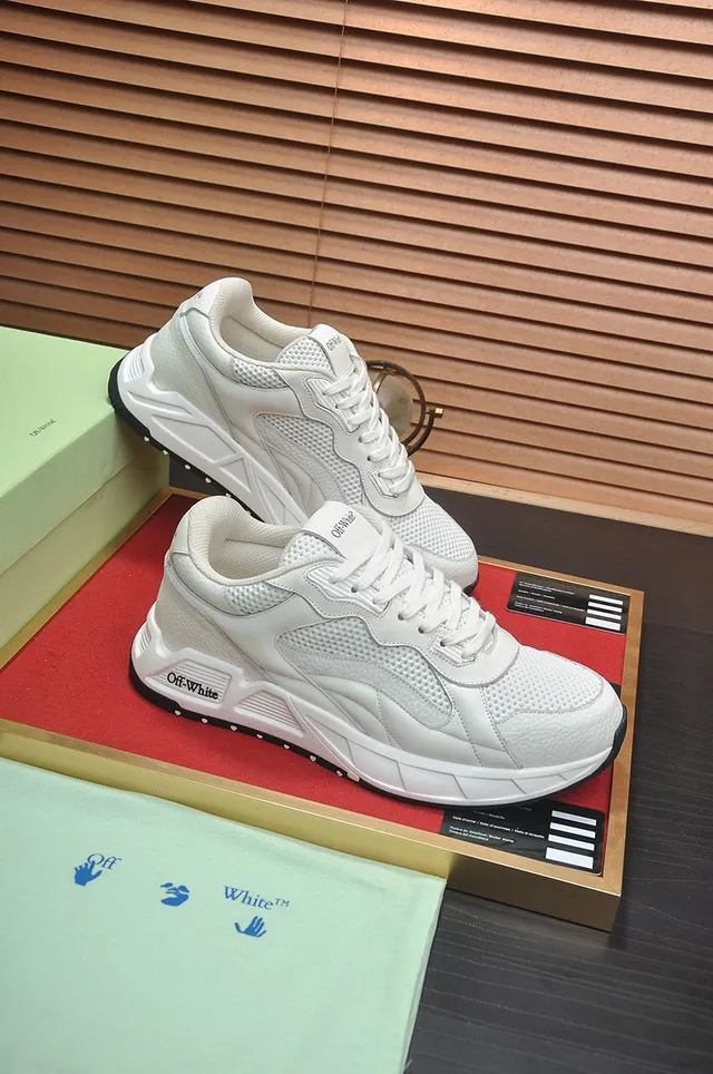 Off-White Black Industrial Design Layered Mesh And Leather Chunky Sneakers 5