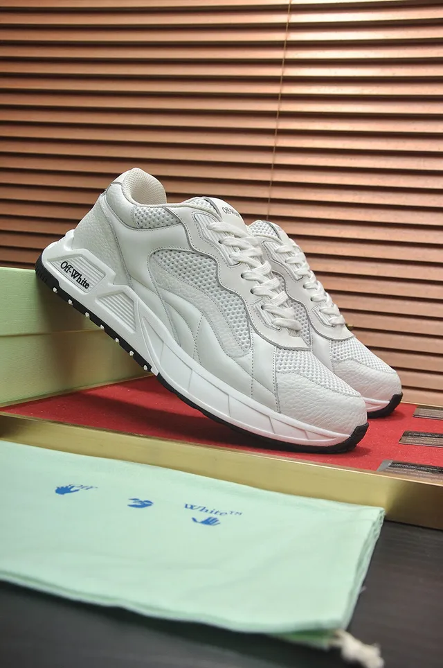 Off-White Black Industrial Design Layered Mesh And Leather Chunky Sneakers 8