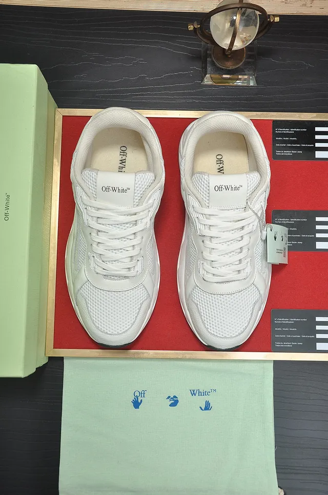 Off-White Black Industrial Design Layered Mesh And Leather Chunky Sneakers 9