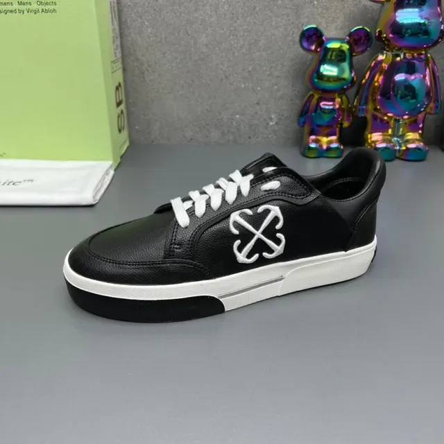 Off-White Tênis Lifestyle Couro Preto Vermelho Logo X Costurado 6