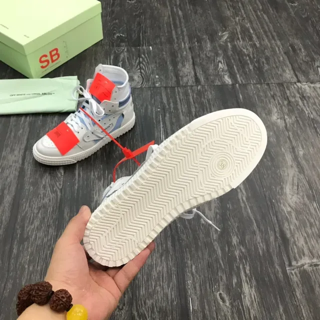 Off-White Blue High-Top Industrial-Detail Sneakers 3